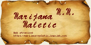 Marijana Maletić vizit kartica